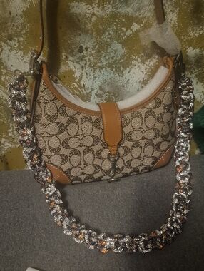 Coach Crystal Signature Hamptons Hobo Bag